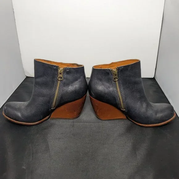 Kork-Ease Natalya Wedge Booties, Blue - Picture 2 of 8